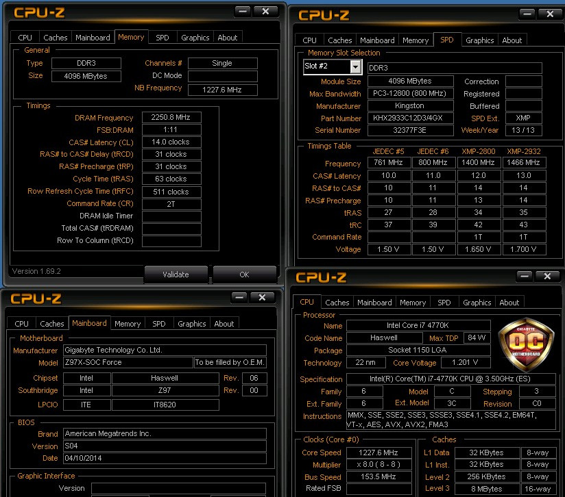 Z97X-SOC Force Ln2 DDR3-4500